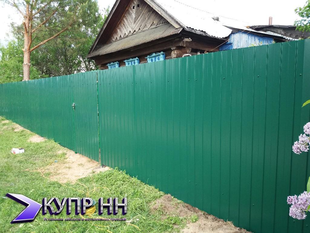 Забор из профнастила Комарово Борский район