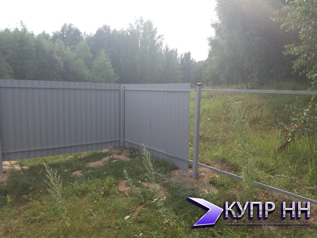 Забор из профнастила в Борском районе. д. Пикино