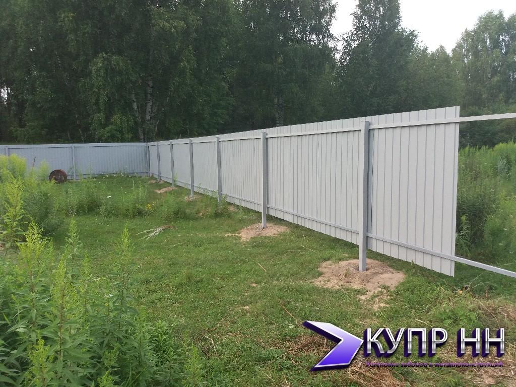 Забор из профнастила в Борском районе. д. Пикино