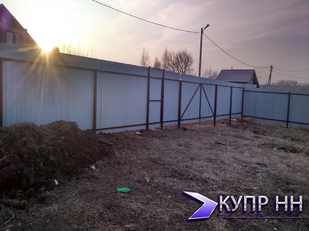 Забор из профнастила в Кстовском районе